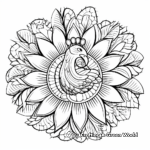 Floral Turkey Mandala Coloring Pages 3