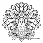 Floral Turkey Mandala Coloring Pages 4