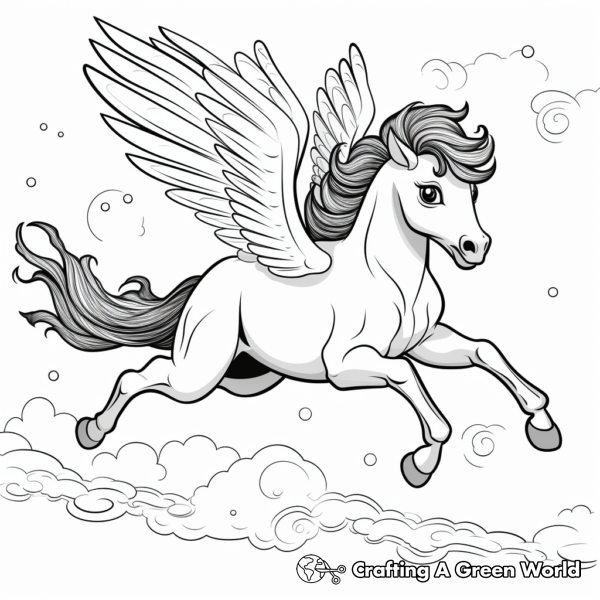 Rainbow Horse Coloring Pages - Free &amp; Printable!