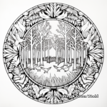 Forest-Themed Turkey Mandala Coloring Pages 4
