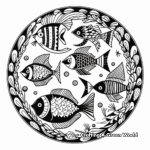 Freshwater Fishes: Catfish Mandala Coloring Pages 3