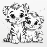Fun Tiger Cub and Siblings Coloring Pages 1
