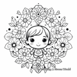 Girly Mandala Coloring Pages with Flowers 1