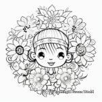 Girly Mandala Coloring Pages with Flowers 3