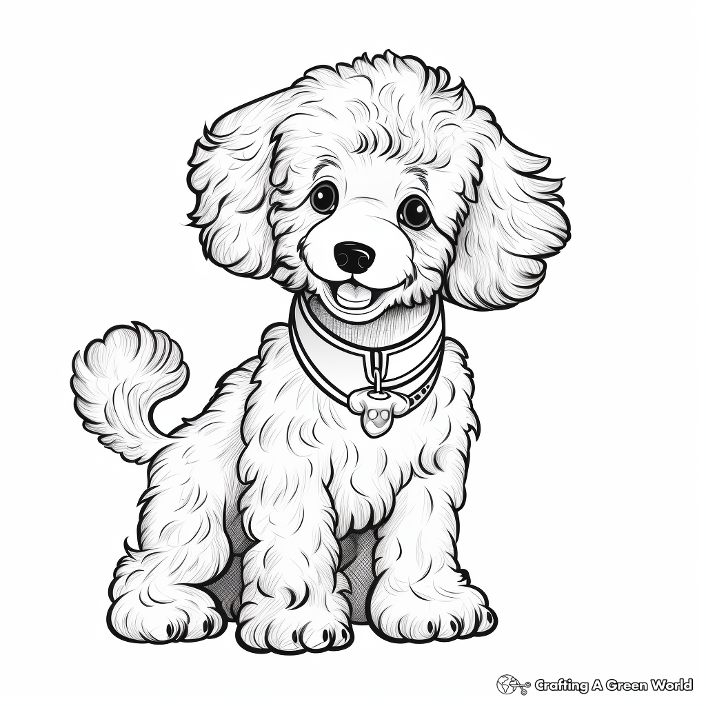 Poodle Coloring Toy Drawing Pages French Cartoon Clipart White Dog 
