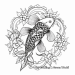 Graceful Koi Fish Mandala Coloring Pages 1