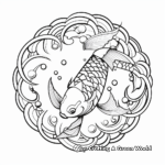 Graceful Koi Fish Mandala Coloring Pages 4