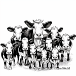 Group of Dairy Cows Coloring Pages 2