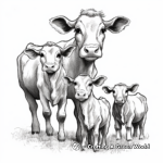 Group of Dairy Cows Coloring Pages 3