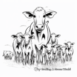 Group of Dairy Cows Coloring Pages 4