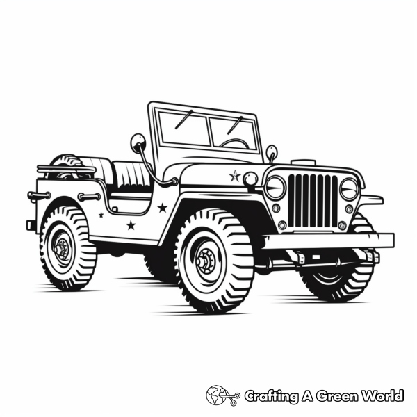 Army Jeep Coloring Pages - Free &amp; Printable!