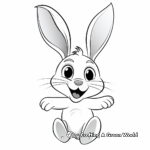 Hopping White Rabbit Coloring Pages 1