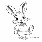 Hopping White Rabbit Coloring Pages 2