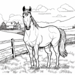 Horse in the Wild: Countryside-Scene Coloring Pages 2