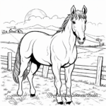 Horse in the Wild: Countryside-Scene Coloring Pages 3