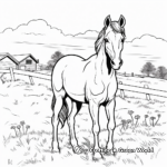 Horse in the Wild: Countryside-Scene Coloring Pages 4