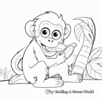 Howler Monkey Eating Banana Coloring Pages 1