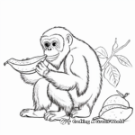 Howler Monkey Eating Banana Coloring Pages 4
