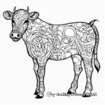 Intricate Adult Dairy Cow Coloring Pages 4