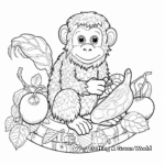 Intricate Adult Monkey and Banana Coloring Pages 1