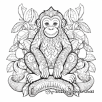 Intricate Adult Monkey and Banana Coloring Pages 2