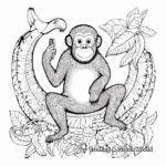 Intricate Adult Monkey and Banana Coloring Pages 4