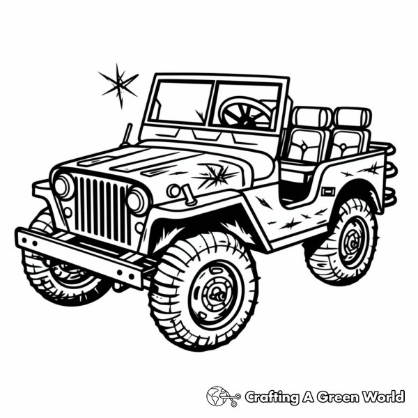 Army Jeep Coloring Pages - Free &amp; Printable!
