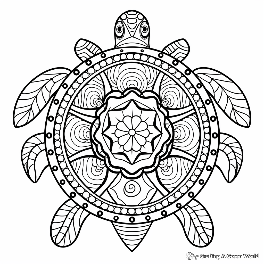 Free Printable Turtle Mandala Coloring Page Free Printable Turtle Mandala Coloring Page