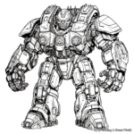 Intricate Hulkbuster Armor Coloring Pages 2