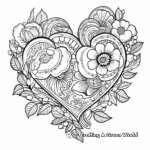 Intricate Love Hearts Engagement Coloring Pages 2