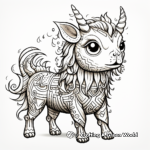 Intricate Pugicorn Magic Coloring Pages 2
