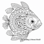 Intricate Salmon Fish Mandala Coloring Pages 3