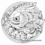 Intricate Salmon Fish Mandala Coloring Pages 4