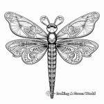 Intricate Stylized Dragonfly Coloring Pages 3