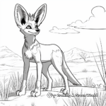 Jackal in the Wild: Savanna-Scene Coloring Pages 1