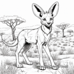Jackal in the Wild: Savanna-Scene Coloring Pages 3