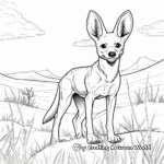 Jackal in the Wild: Savanna-Scene Coloring Pages 4