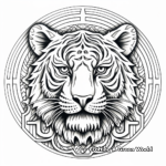 Jungle-Themed Tiger Mandala Coloring Pages 2