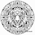 Jungle-Themed Tiger Mandala Coloring Pages 3