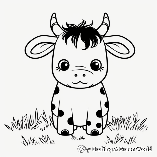 Kawaii Cow Coloring Pages - Free & Printable!