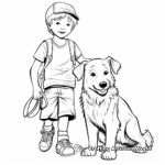 Kids Shepherd and Dog Coloring Pages 1