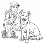 Kids Shepherd and Dog Coloring Pages 2
