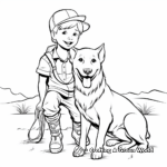 Kids Shepherd and Dog Coloring Pages 3