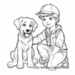 Kids Shepherd and Dog Coloring Pages 4