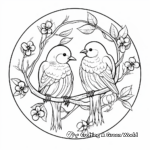 Lovely Birds and Branches Mandala Coloring Pages 3