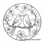 Lovely Birds and Branches Mandala Coloring Pages 4