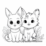 Lovely Kitty and Bunny Best Friends Coloring Page 3