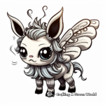 Magical Pugicorn with Butterfly Coloring Pages 1
