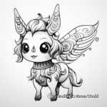 Magical Pugicorn with Butterfly Coloring Pages 2