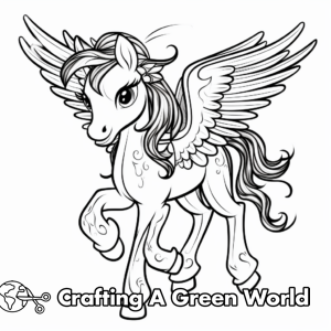 Rainbow Horse Coloring Pages - Free &amp; Printable!